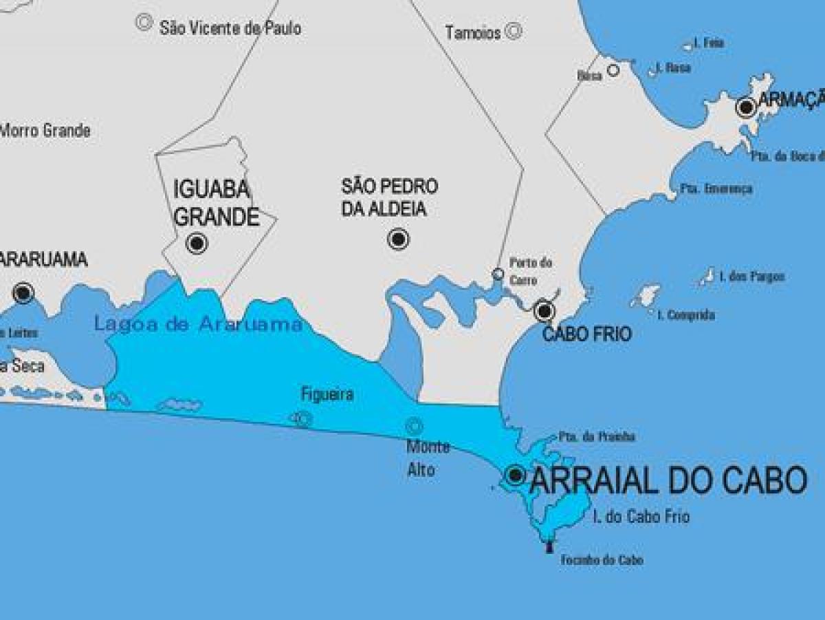 แผนที่ของ Arraial ทำอย่างน่าจะไปทันเครื่องบิ municipality