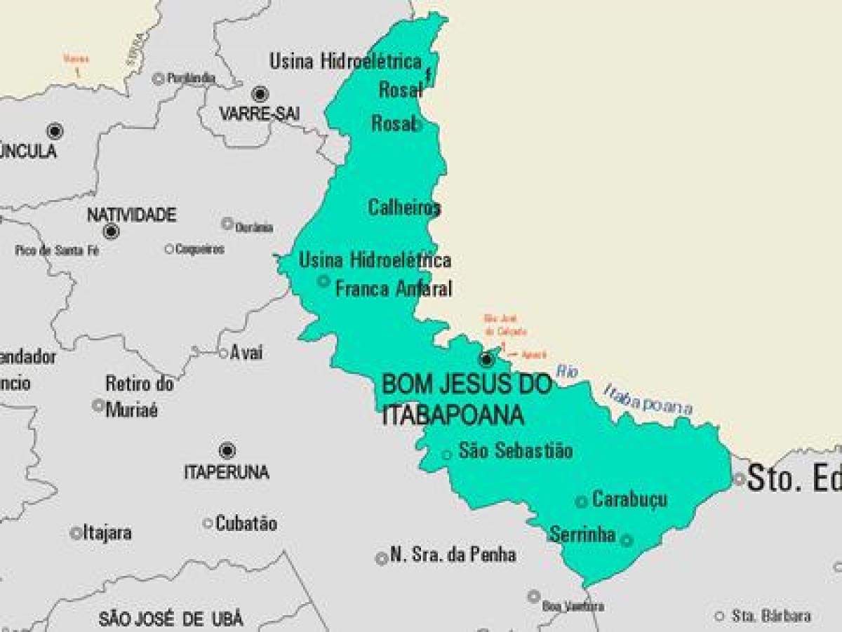 แผนที่ของ Bom พระเจ้าทำ Itabapoana municipality