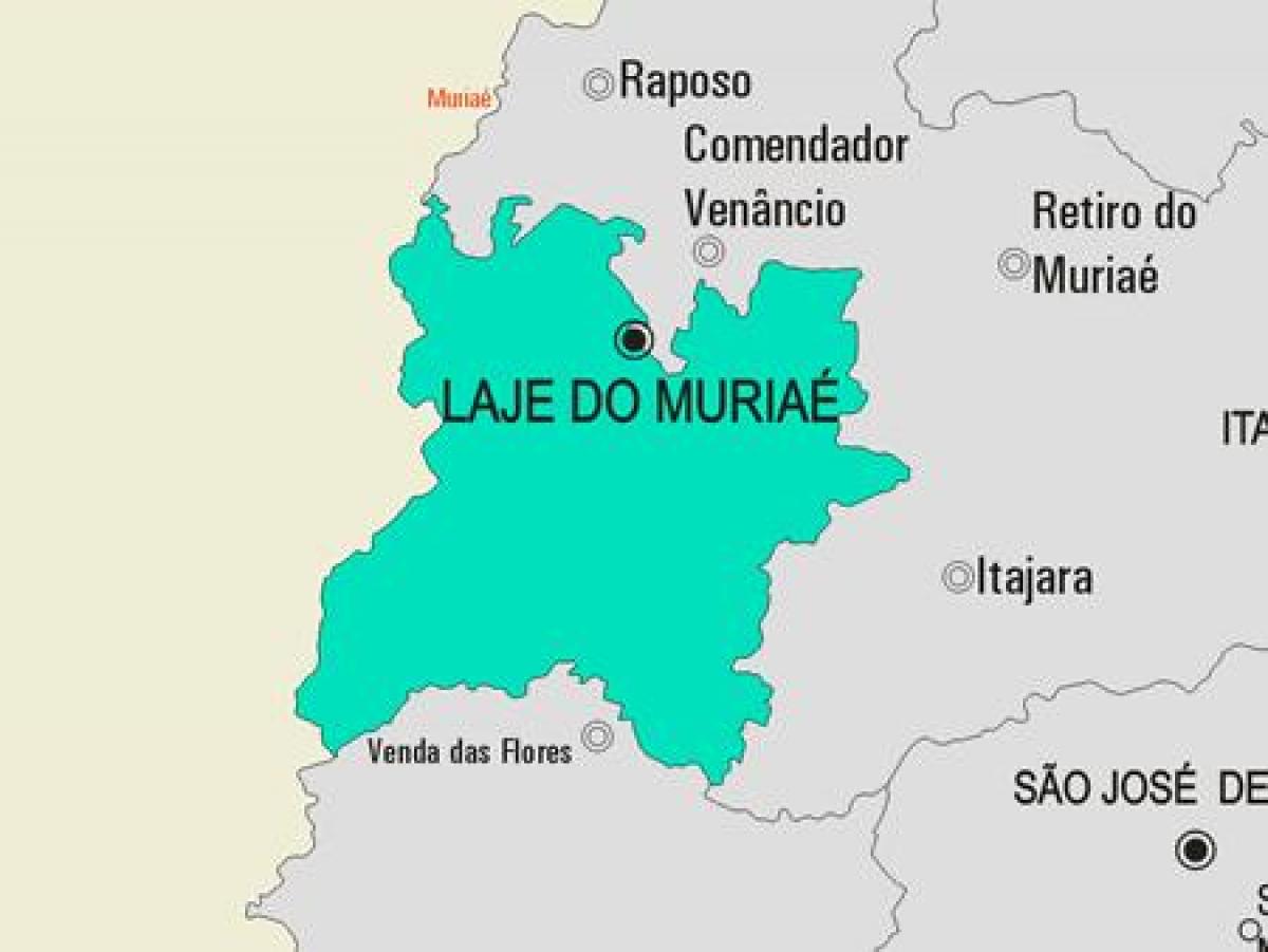 แผนที่ของ Laje ทำ Muriaé municipality