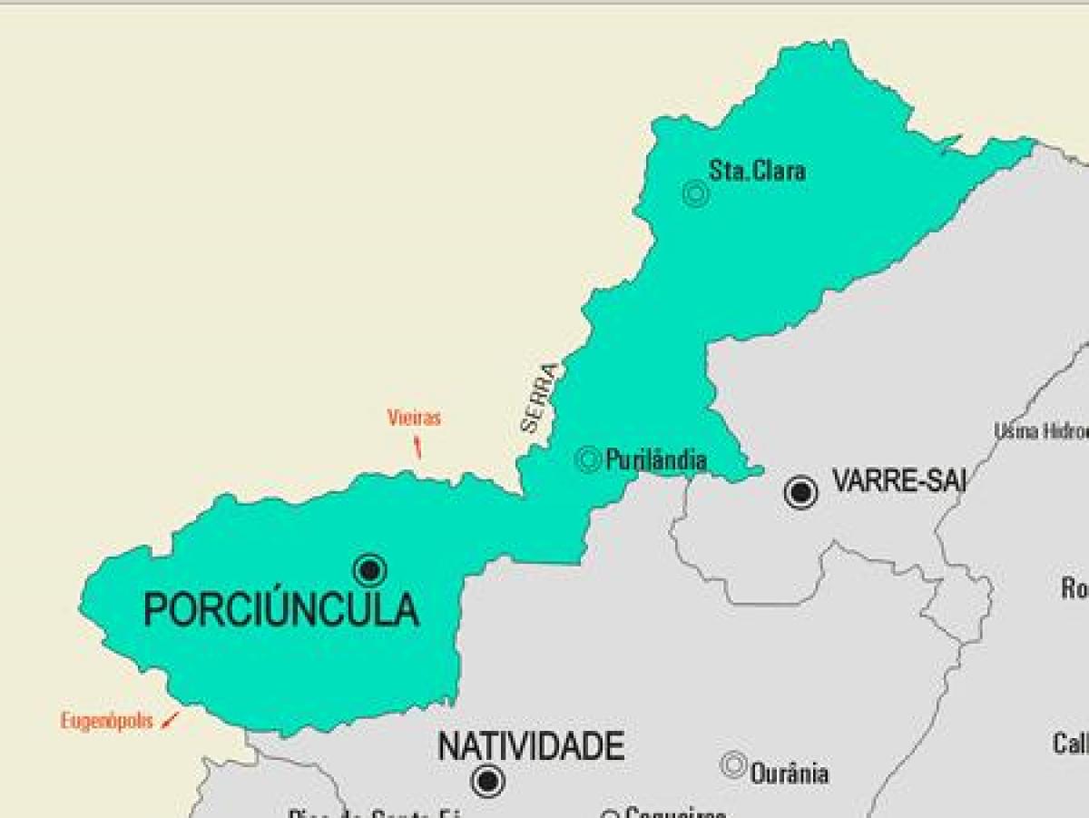 แผนที่ของ Porciúncula municipality