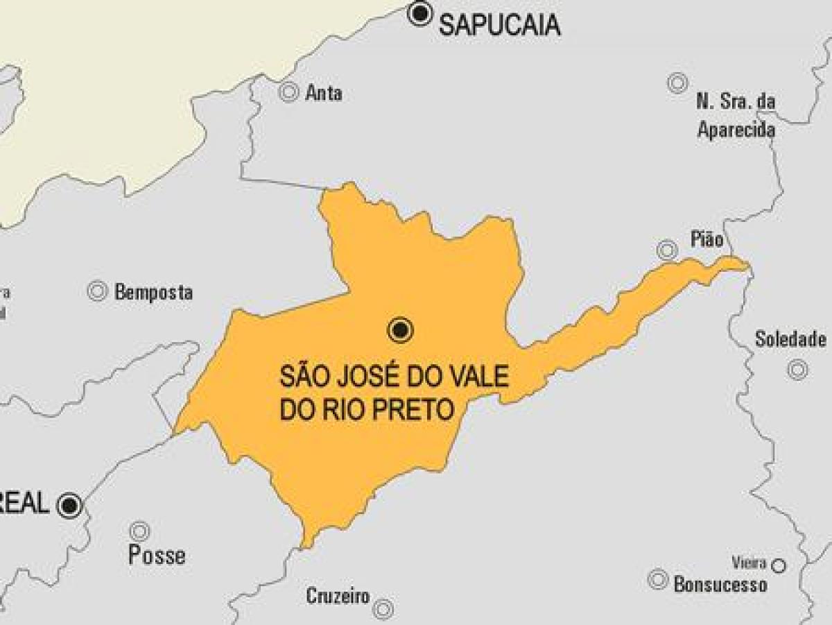 แผนที่ของ São José ทำเวลองทำริโอ Preto municipality