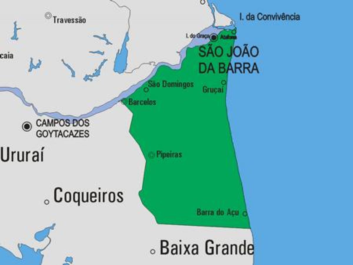 แผนที่ของ São João อัยการ Barra municipality