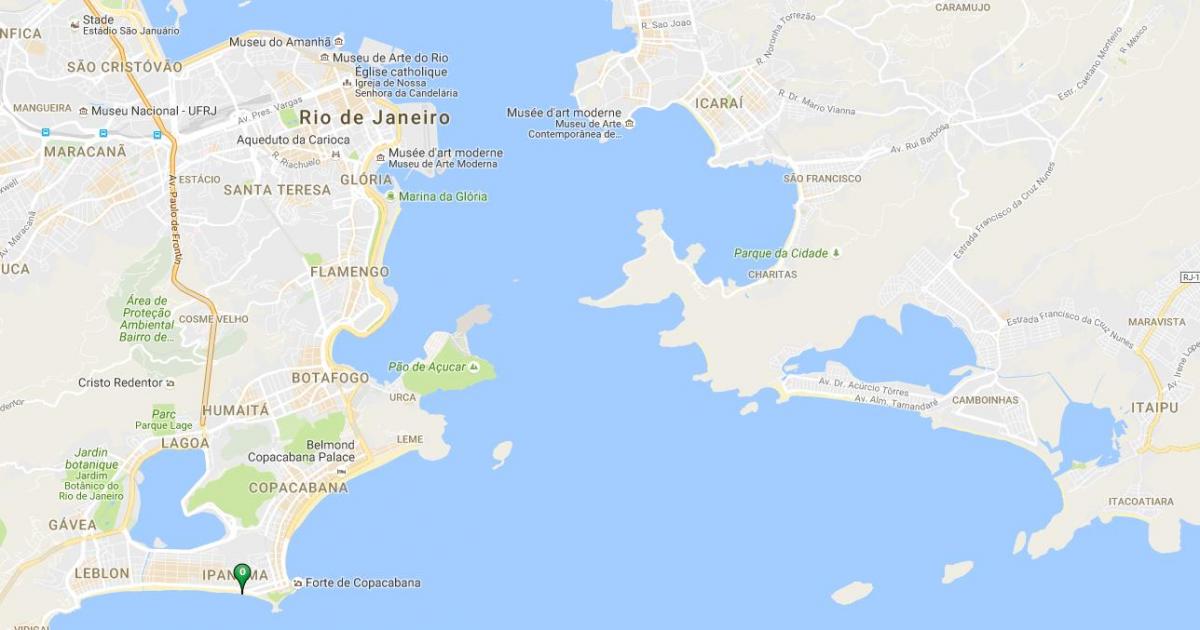 แผนที่ของชายหาด Ipanema