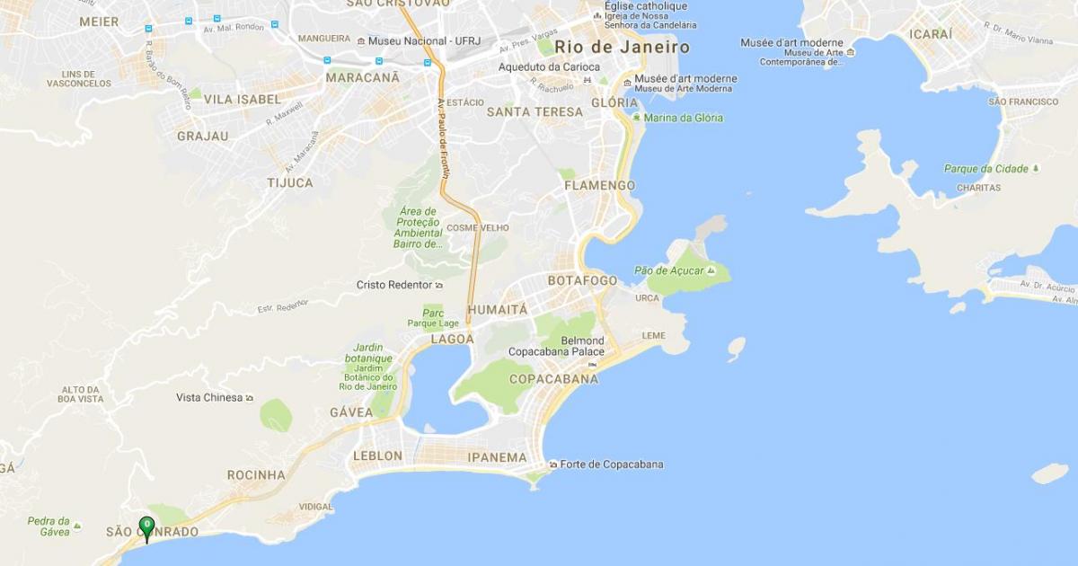 แผนที่ของชายหาด São Conrado