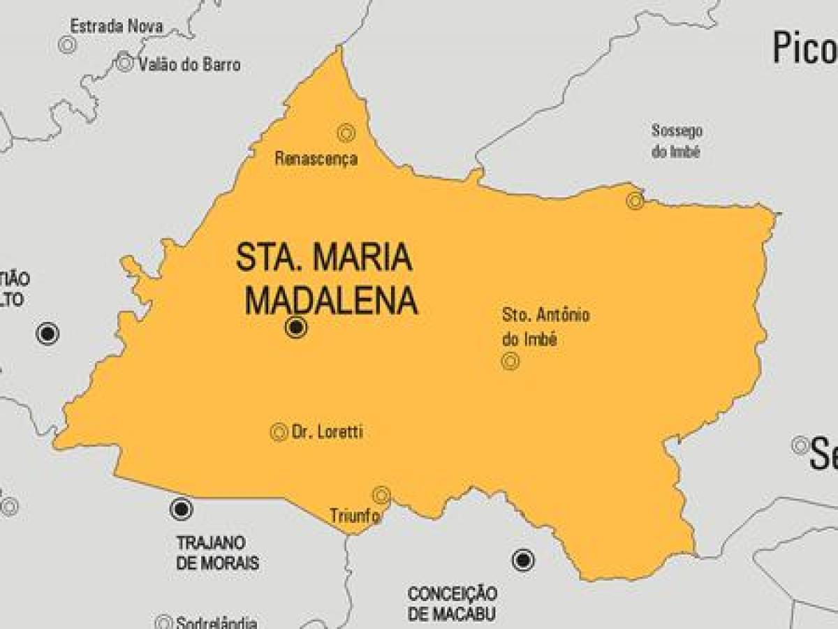 แผนที่ของซานต้ามาเรีย Madalena municipality