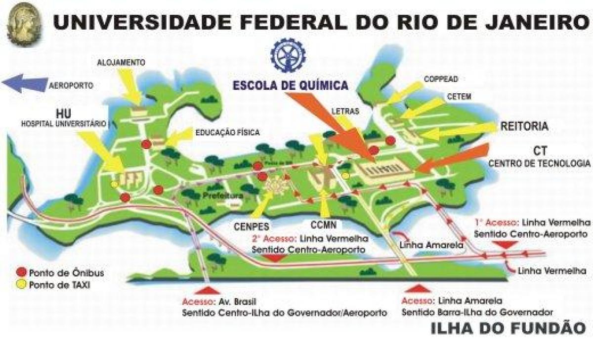 แผนที่ของรัฐบาลกลางมหาวิทยาลัยของ brazil. kgm