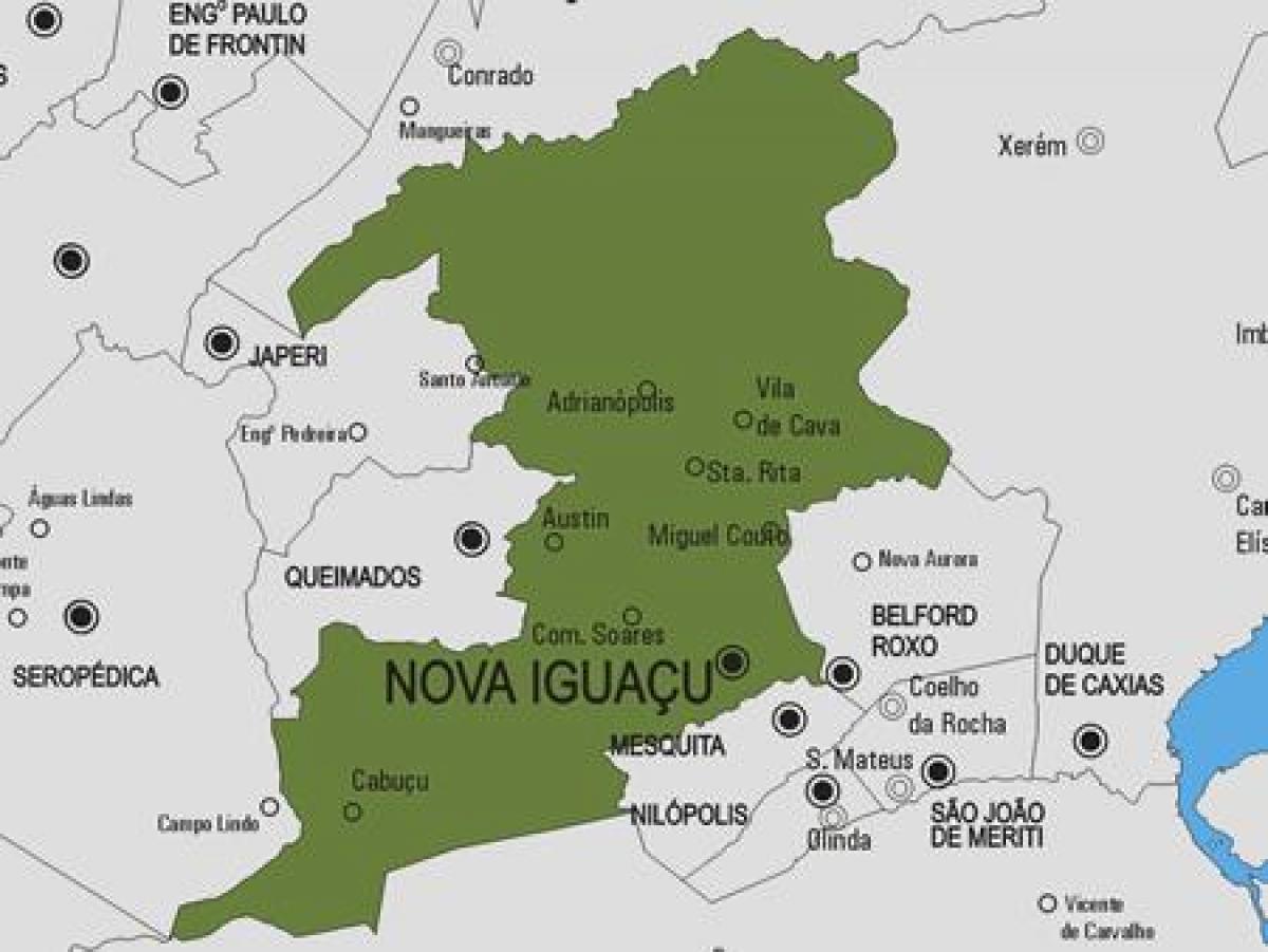 แผนที่ของโนวาสโค Iguaçu municipality