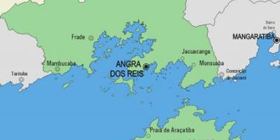 แผนที่ของ Angra งสิ่งที่จะทำ Reis municipality
