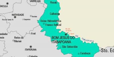 แผนที่ของ Bom พระเจ้าทำ Itabapoana municipality
