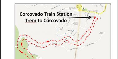 แผนที่ของ Corcovado รถไฟ