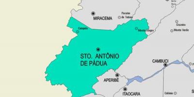 แผนที่ของ Santo Antônio เดอ Pádua municipality