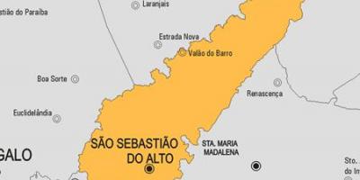 แผนที่ของ São Sebastião ทำ Alto municipality
