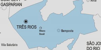 แผนที่ของ Três Rios municipality