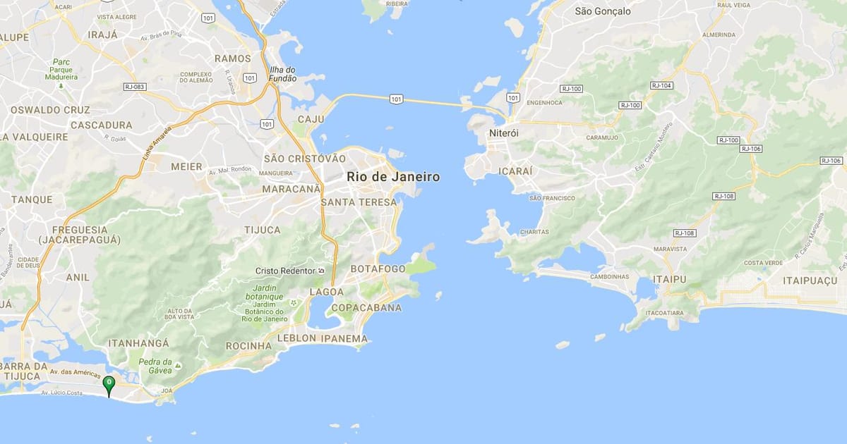 แผนที่ของชายหาด Barra อัยการ Tijuca