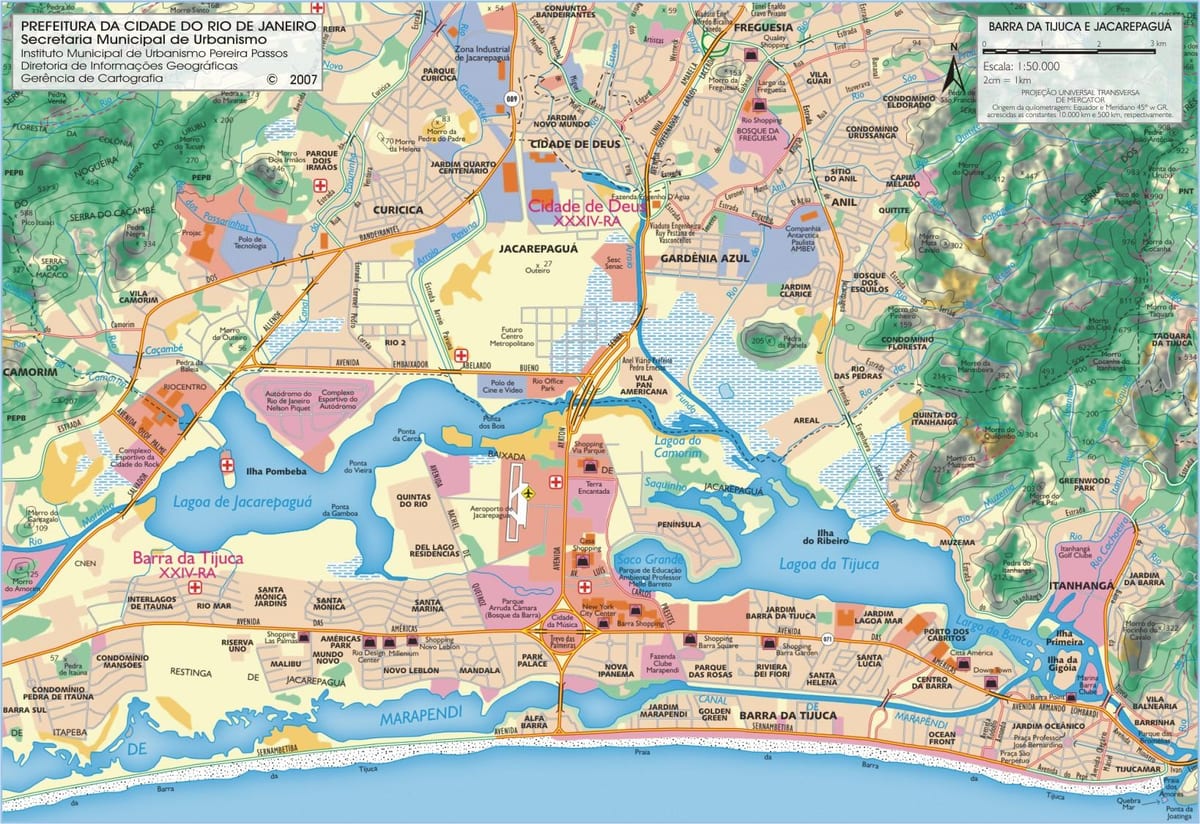 แผนที่ของชายหาด Barra