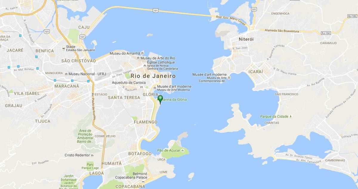 แผนที่ของชายหาด Flamengo