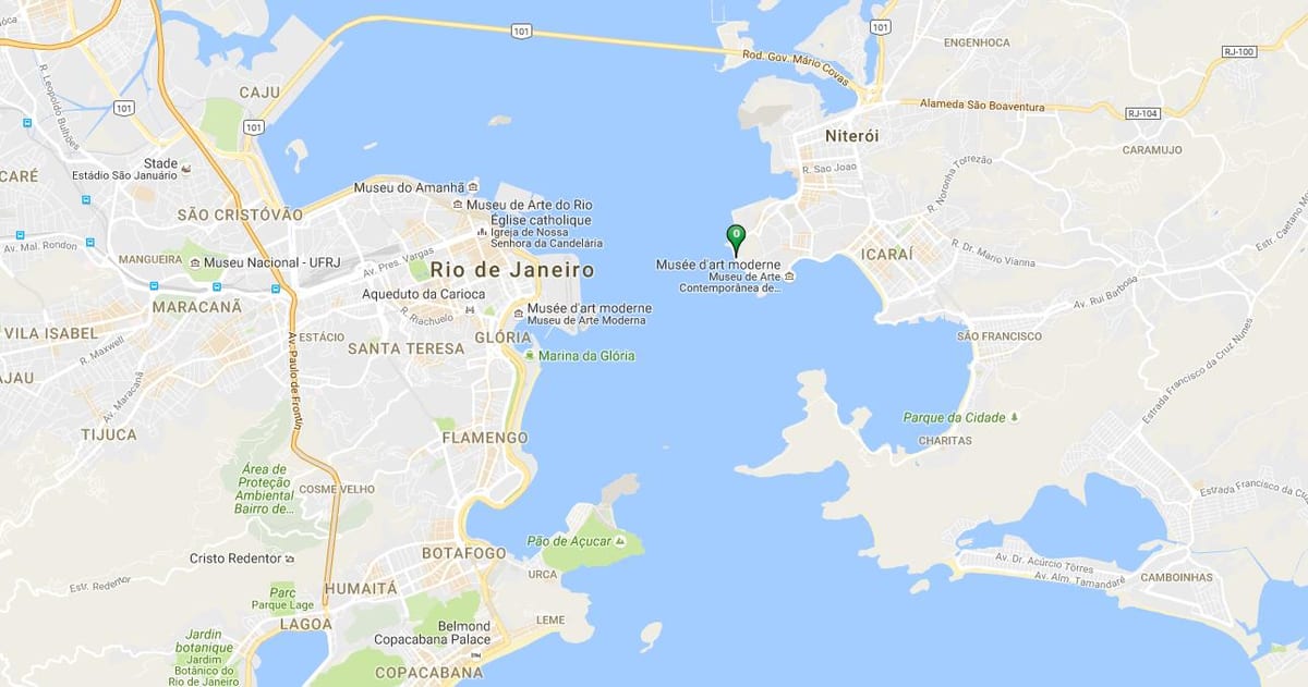 แผนที่ของชายหาด Gragoatá