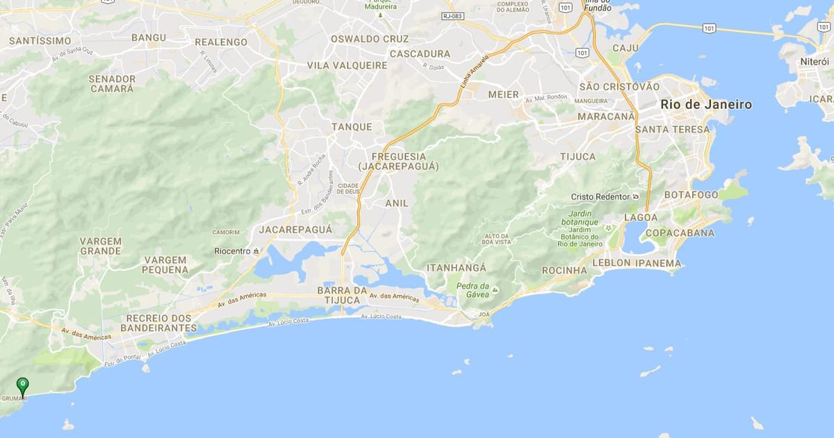 แผนที่ของชายหาด Grumari