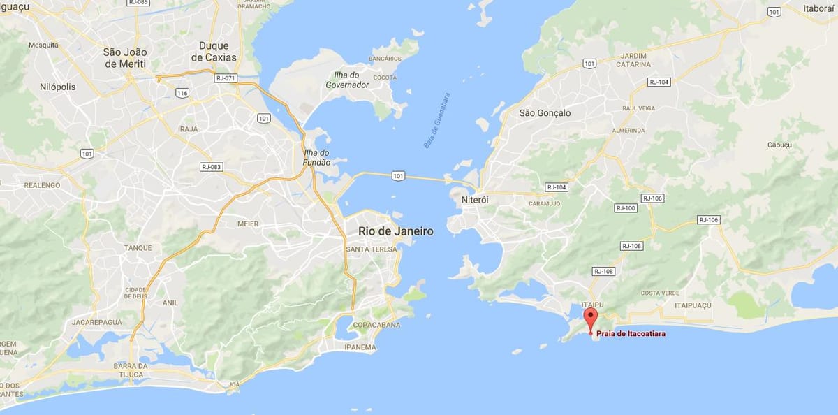 แผนที่ของชายหาด Itacoatiara