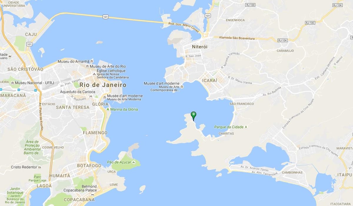 แผนที่ของชายหาด Jurujuba