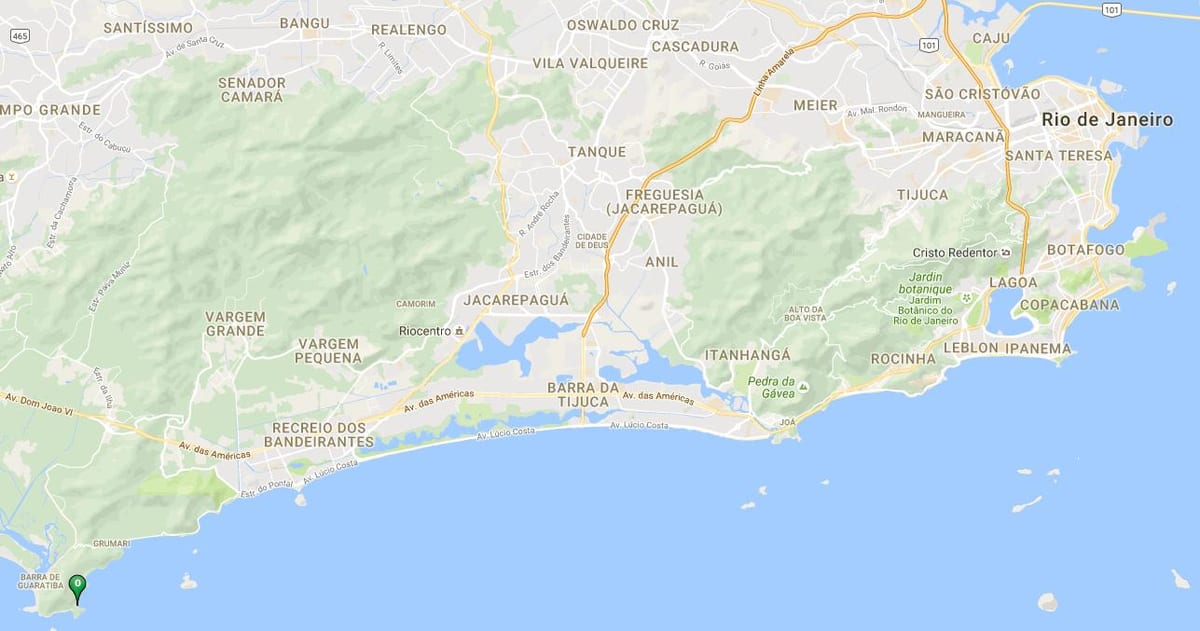 แผนที่ของชายหาด Perigoso