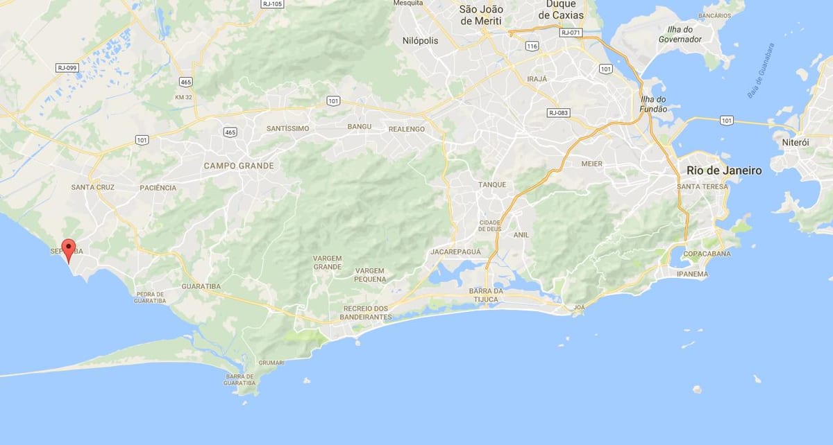 แผนที่ของชายหาด Sepetiba