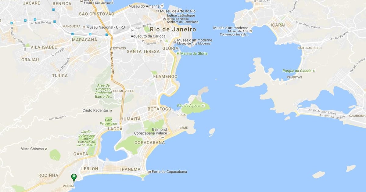 แผนที่ของชายหาด Vidigal