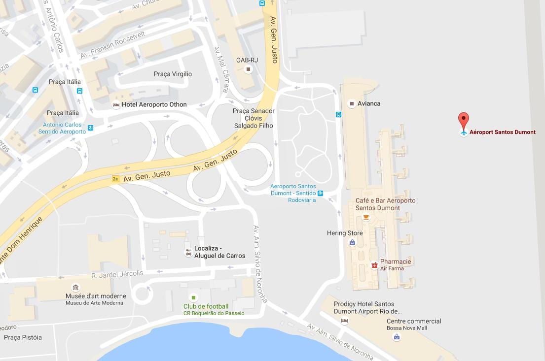 แผนที่ของซาน Dumont สนามบิน