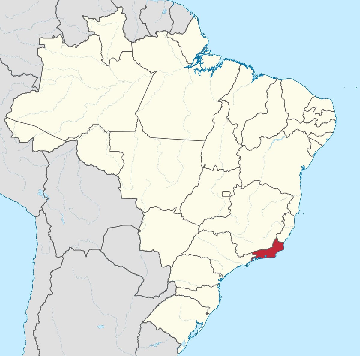 แผนที่ของรัฐของ brazil. kgm
