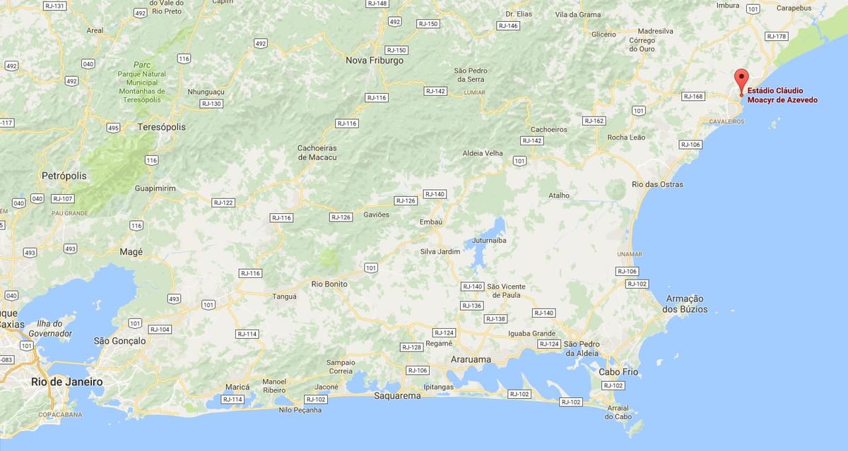 แผนที่ของสนามกีฬา Cláudio Moacyr เดอ Azevedo