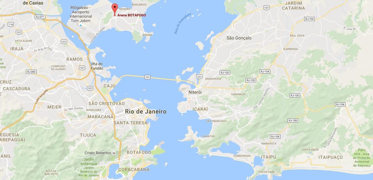 แผนที่ของสนามกีฬา Luso-Brasileiro
