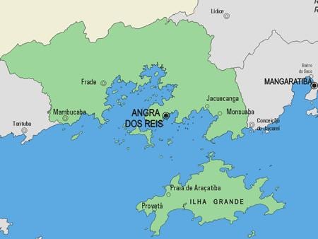 แผนที่ของ Angra งสิ่งที่จะทำ Reis municipality