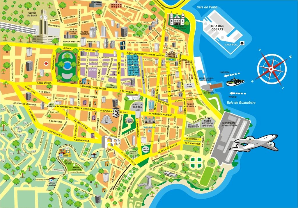 แผนที่ของ attractions brazil. kgm