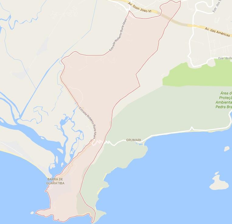 แผนที่ของ Barra เดอ Guaratiba