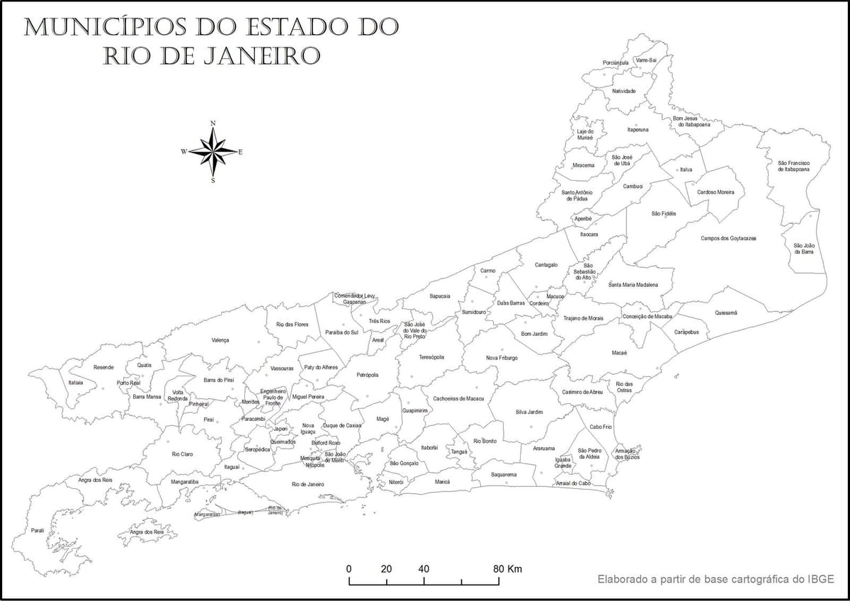 แผนที่ของ brazil. kgm สีดำและสีขาว