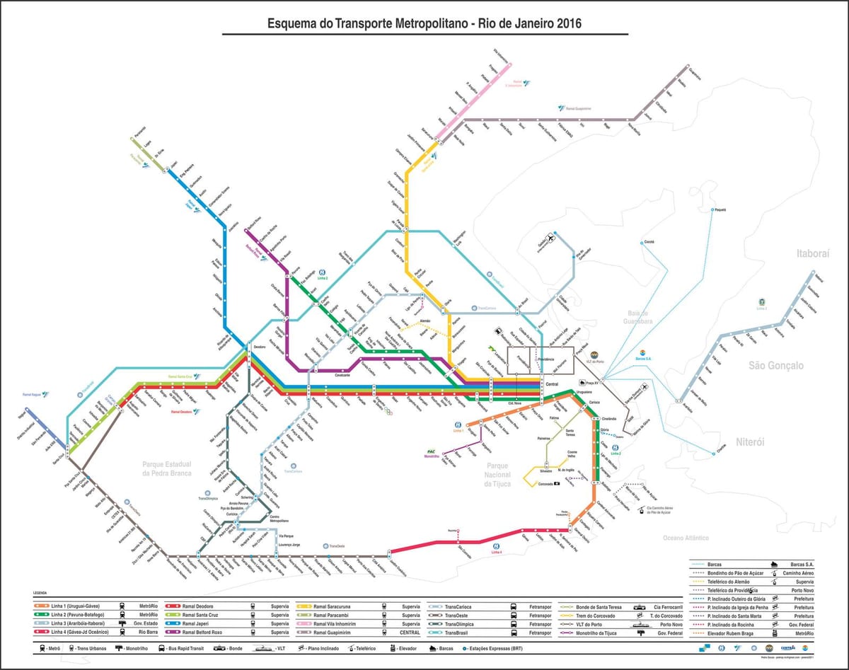 แผนที่ของ BRT รถ brazil. kgm