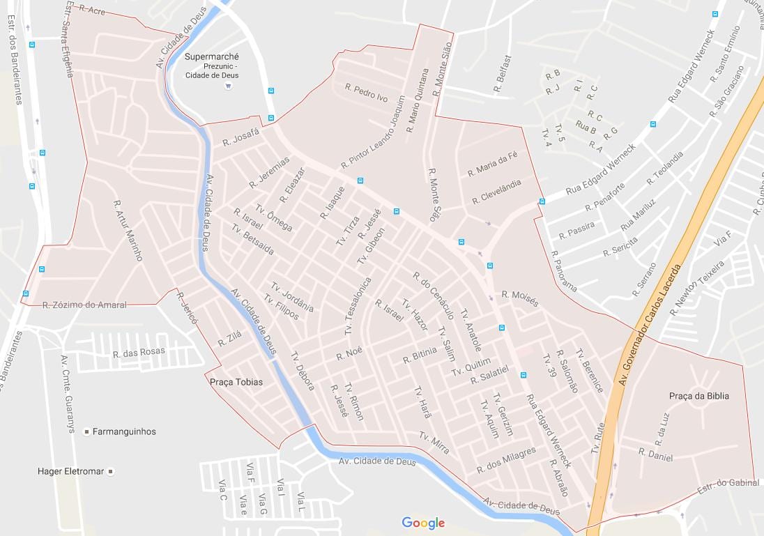 แผนที่ของ Cidade เดอ Deus