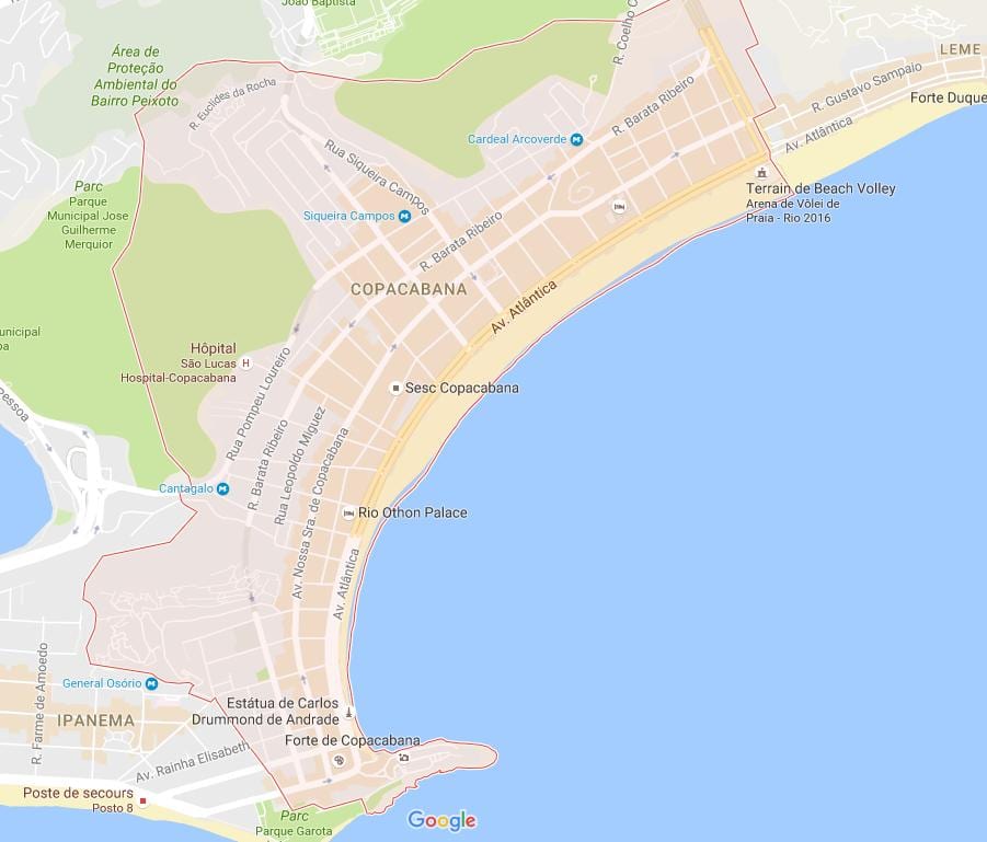 แผนที่ของ Copacabana