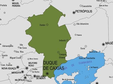 แผนที่ของ Duque เดอ Caxias municipality