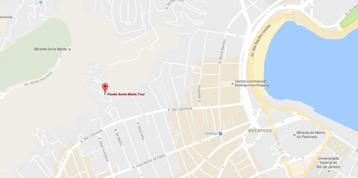 แผนที่ของ favela ซานต้ามาร์ธา