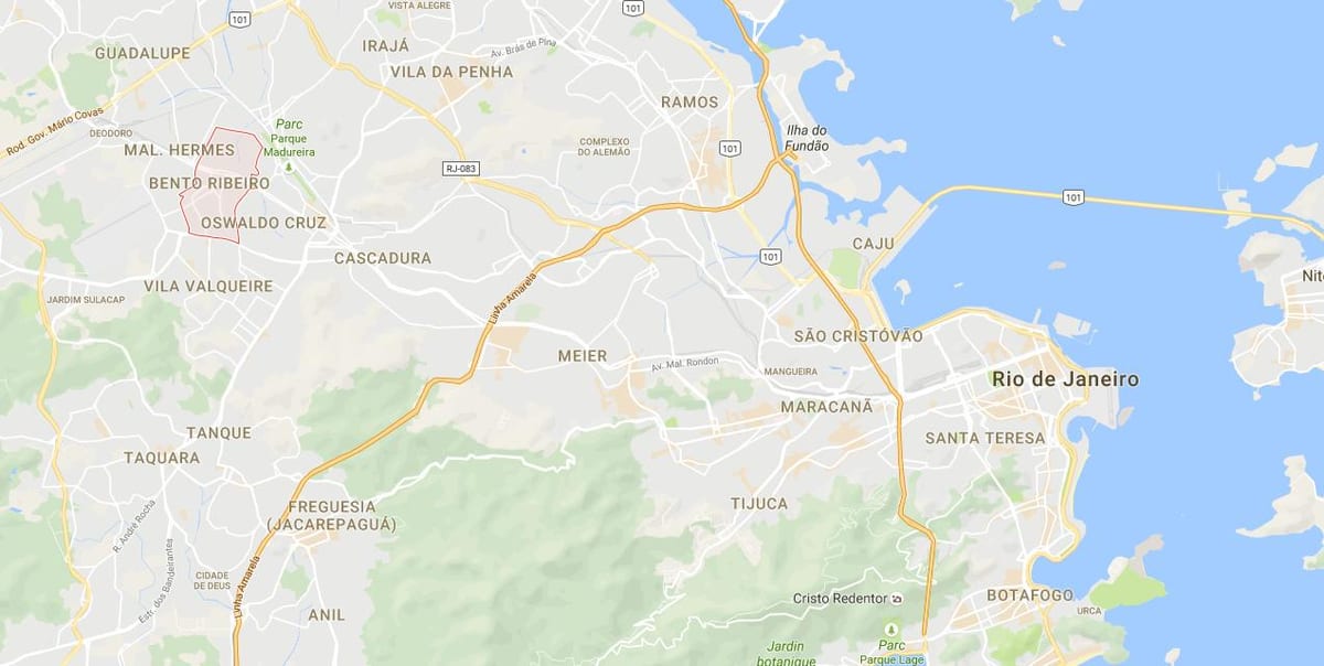 แผนที่ของ favela อาหารหรอ Ribeiro