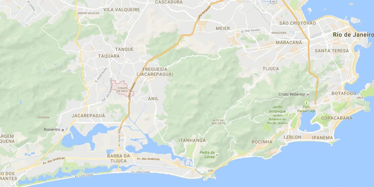 แผนที่ของ favela Cidade เดอ Deus