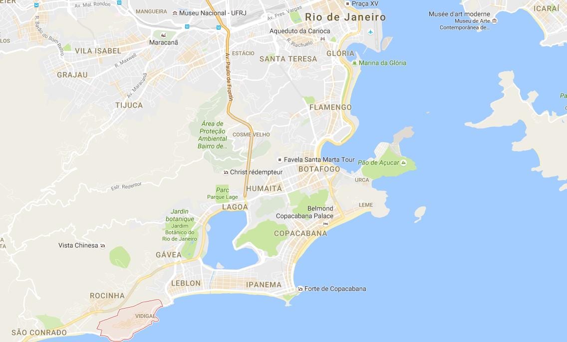 แผนที่ของ favela Vidigal