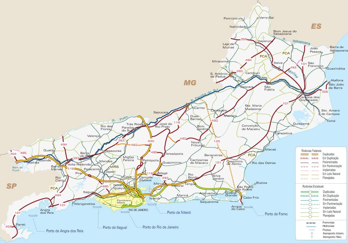 แผนที่ของ highways brazil. kgm
