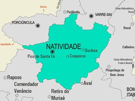 แผนที่ของ Natividade municipality