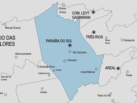 แผนที่ของ Paraíba ทำ Sul municipality