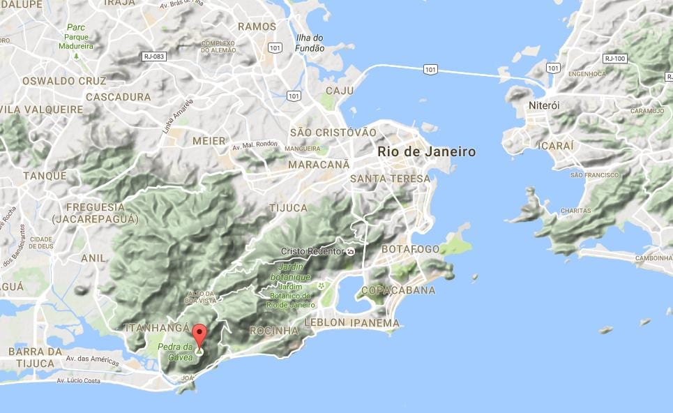 แผนที่ของ Pedra อัยการ Gávea