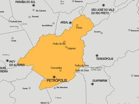 แผนที่ของ Petrópolis municipality