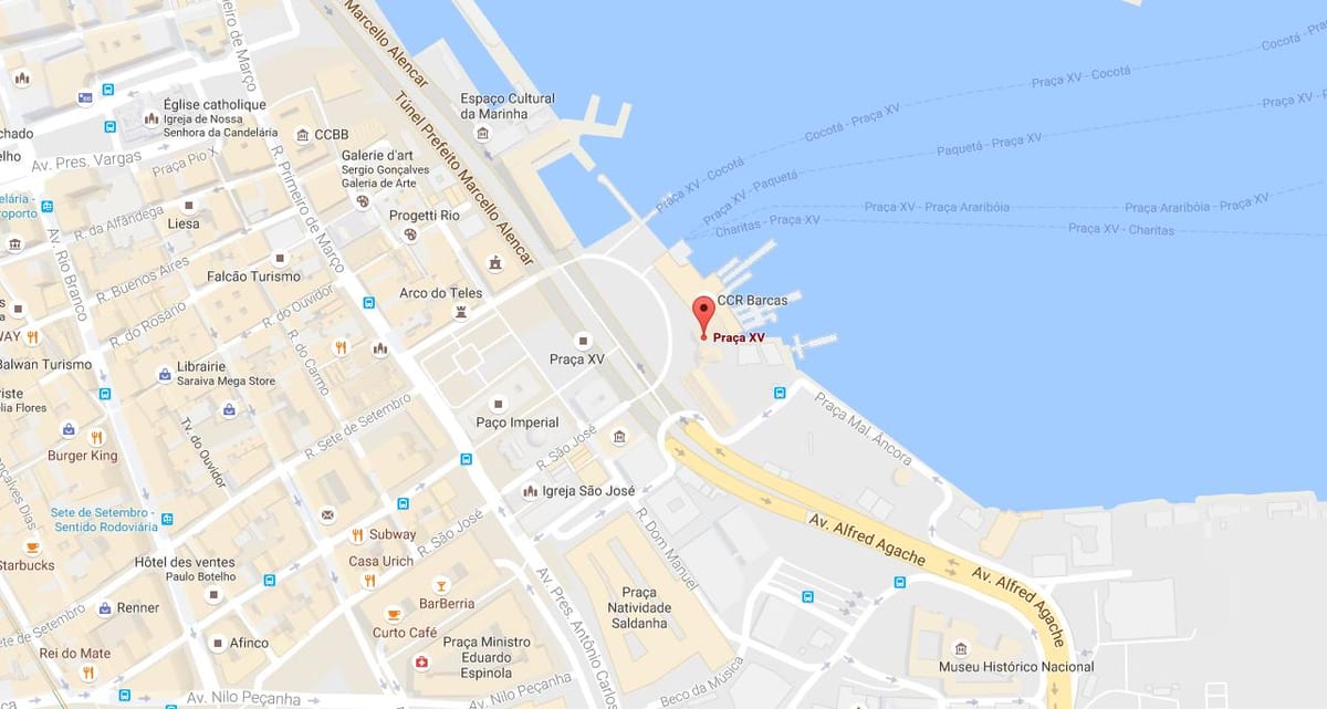 แผนที่ของ Praça Quinze