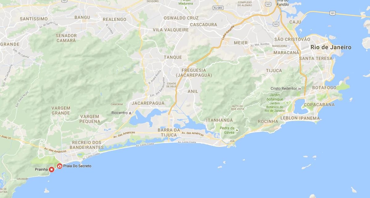 แผนที่ของ Prainha ชายหาด